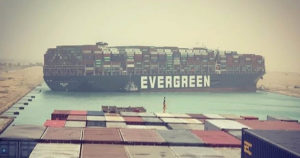 Suez Canal blocked by traffic jam after massive container ship runs aground
