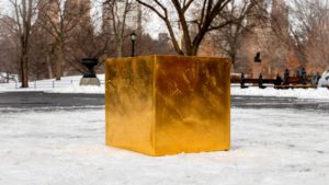 Mystery as gold cube worth $11.7million ‘pops up’ in NYC’s Central Park